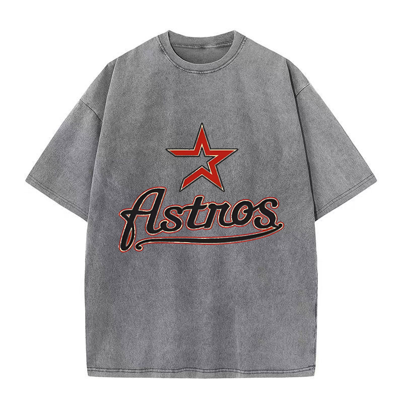 Amazon's Popular Baseball Team Houston Astros Printed Retro Short-Sleeved T-Shirt