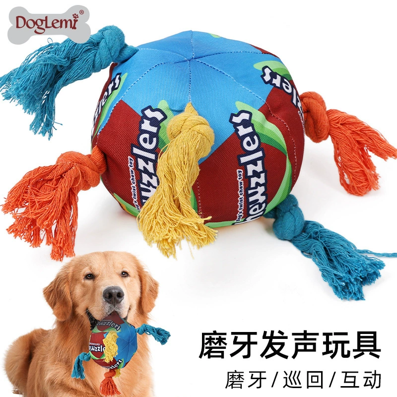 Собака голосовая игрушка Радуга скручивает конфеты домашнее животное игрушечный мяч шлифовальный зуб