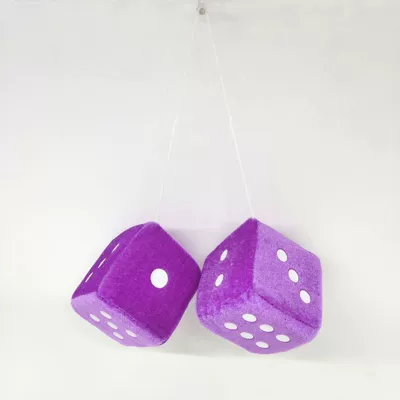 Car hanging Trade Plush Dice Car - glossy-short-velvet-style-purple
