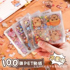 カピバラステッカー PET防水 可愛い女の子キャラ 水筒デコレーション サンリオ 日記帳ステッカー ハンドブックステッカー