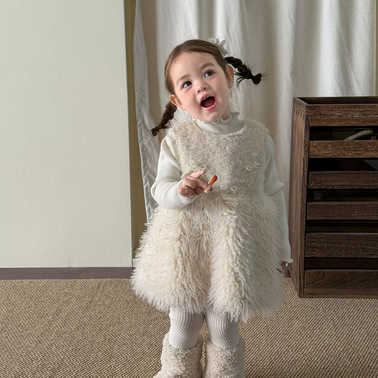 蔗梨童装女童连衣裙冬装新款加厚儿童公主裙婴儿宝宝裙子女宝礼服