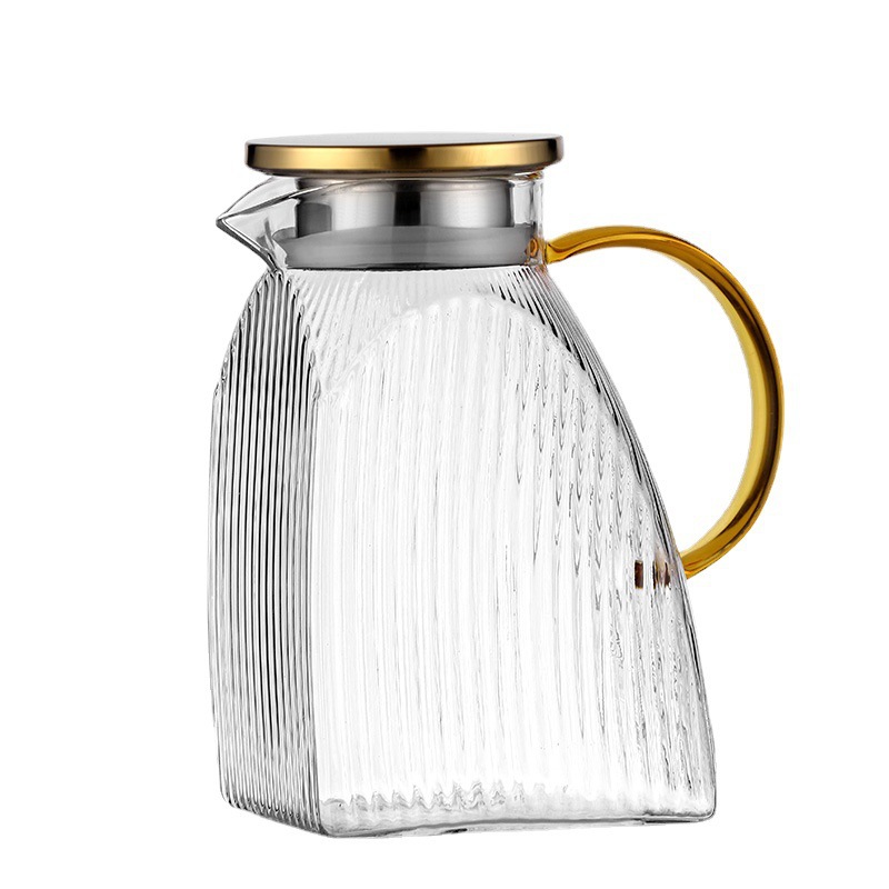 vidrio de alta borosilicona resistente a altas temperaturas jugo doméstico ondulado hervidor refrigerador hervidor de agua fría gran capacidad vidrio de lujo ligero