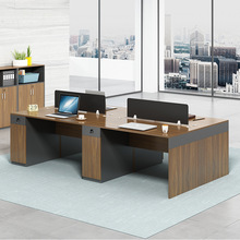 现代办公桌椅组合六人位板式财务员工办公室电脑桌带侧柜办公家具