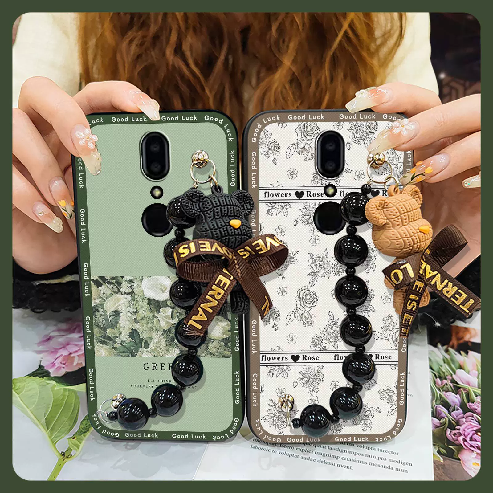 适用夏普手机壳青春液态硅胶黑珍珠挂饰潮流创意情侣散热男女款