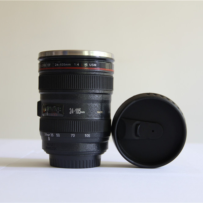 Regalo Taza para estudiantes Cámara de pareja creativa Lente de taza de agua SLR Taza de café de acero inoxidable de quinta generación al por mayor