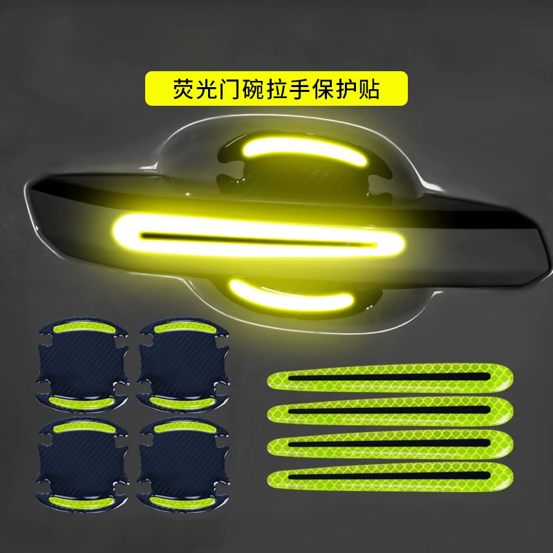 Фабрика прямых продаж предупреждение о безопасности светоотражающая наклейка на дверную чашу, ручная наклейка на зеркало заднего вида