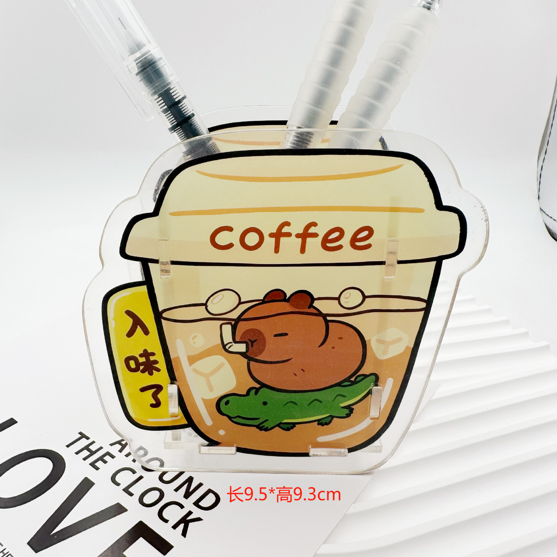 새로운 카피 연필 바라 아크릴 투명 펜 홀더 만화 데스크탑 학생용 문구 보관함 도매