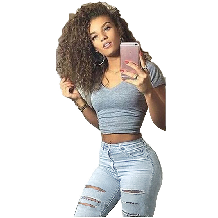 High Waist Ripped Jeans NSWL80488