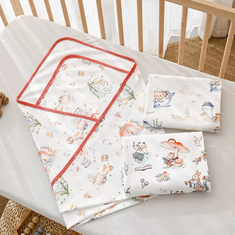 纯棉包单新生儿透气包巾宝宝预防惊跳襁褓巾薄款包被子婴儿a类