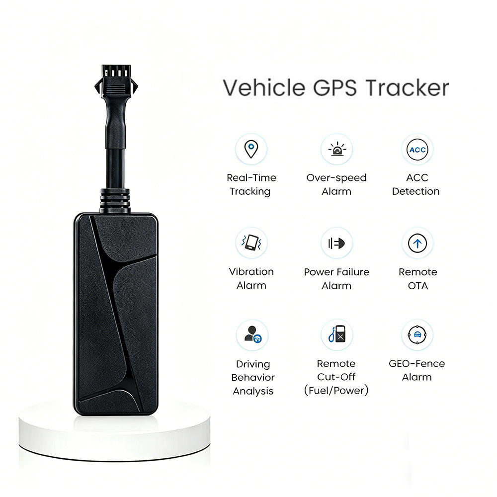 Southeast Asia, Africa, and South America: GPS tracker for motorcycles and cars, featuring real-time satellite positioning and the ability to cut off fuel and power