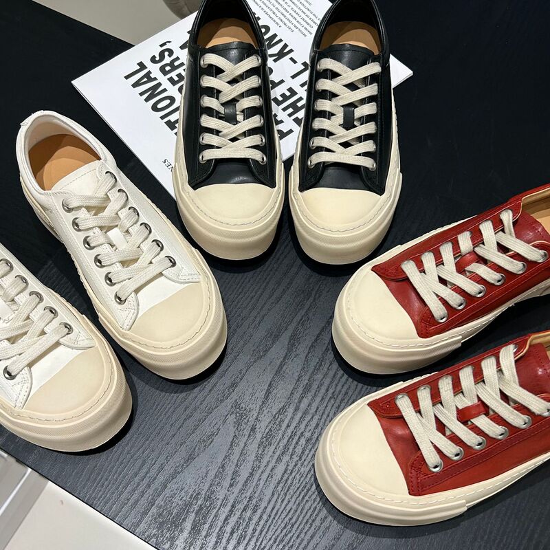 Genuine Leather Thick-Soled Sneakers for Women, 2025 Autumn New Style, Horse Leather Height-Increasing, Slimming, Casual, Retro, Color-Blocking, Versatile White Shoes