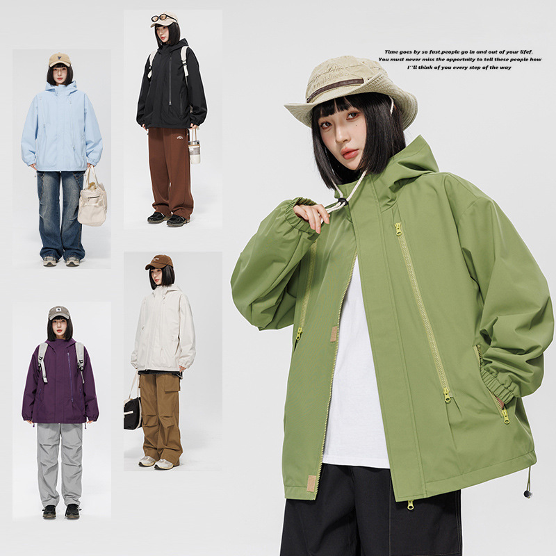 Herrenbekleidungshersteller Pflaumen-Purple-Sauce Purple Mountain Series Outdoor-Angriffsjacke Herren-Dopamin-Farbjacke Einteiler_voghion.com