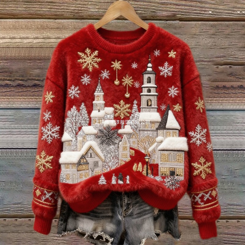 Christmas Women's Cross-Border 2025 New Autumn and Winter Pattern Sweatshirt Independent Site Amazon Flannel Print 3D Christmas Women's Cross-Border 2025 New Autumn and Winter Pattern Sweatshirt Independent Site Amazon Flannel Print 3D