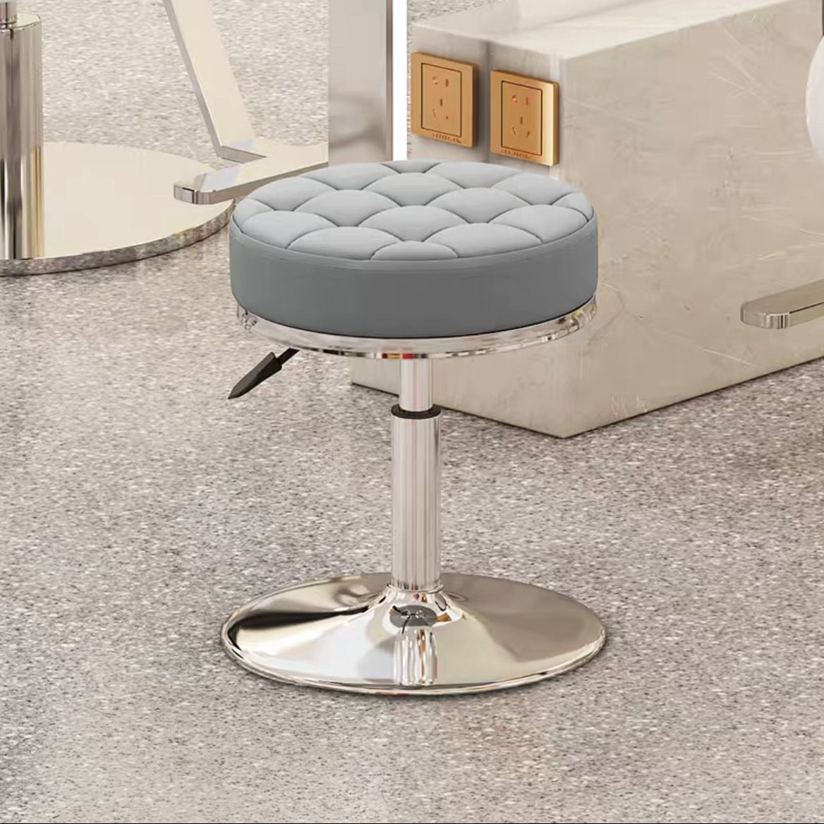 Barbería silla de corte de pelo taburete de carpintería elevación rotatoria taburete redondo polea doméstica barbería salón de belleza taburete