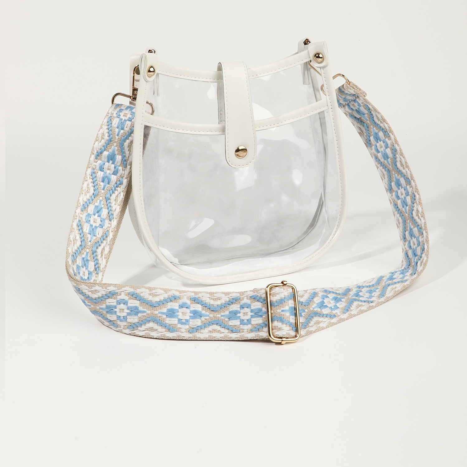 Borsa a tracolla da donna in pvc trasparente stile retrò_voghion.com