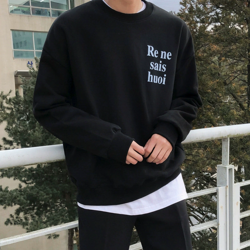 Пуловер MYQ, свитер, Новинка осени, футболка с круглым вырезом и длинным рукавом, корейское свободное модное мужское и Женское пальто