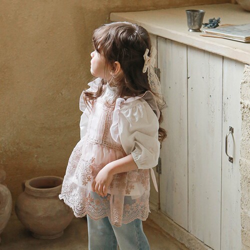 2024 Spring Strawberry Sugar Korean Children's Dress Girl Princess Dress Lace Vests Backless Skirt