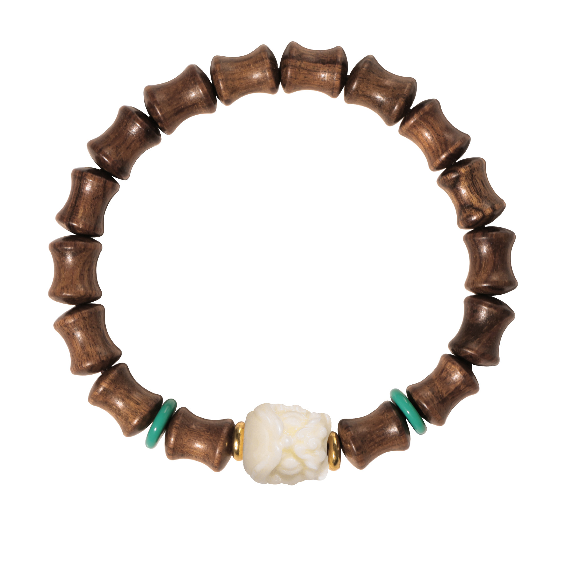 Pulsera retro de pera negra natural para hombres y mujeres, estilo nacional, danza del león, cuentas de Buda, círculo único, nueva pulsera de pareja de wenwan de estilo chino