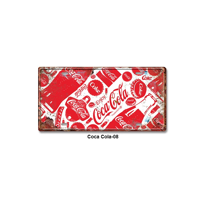 Ретро табличка (Coca Cola) 15×30 см, железная настенная декорация для бара и дома