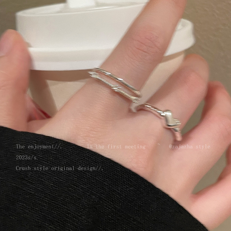 Heart-shaped Zircon Adjustable Ring For Women Minimalist Design_voghion.com