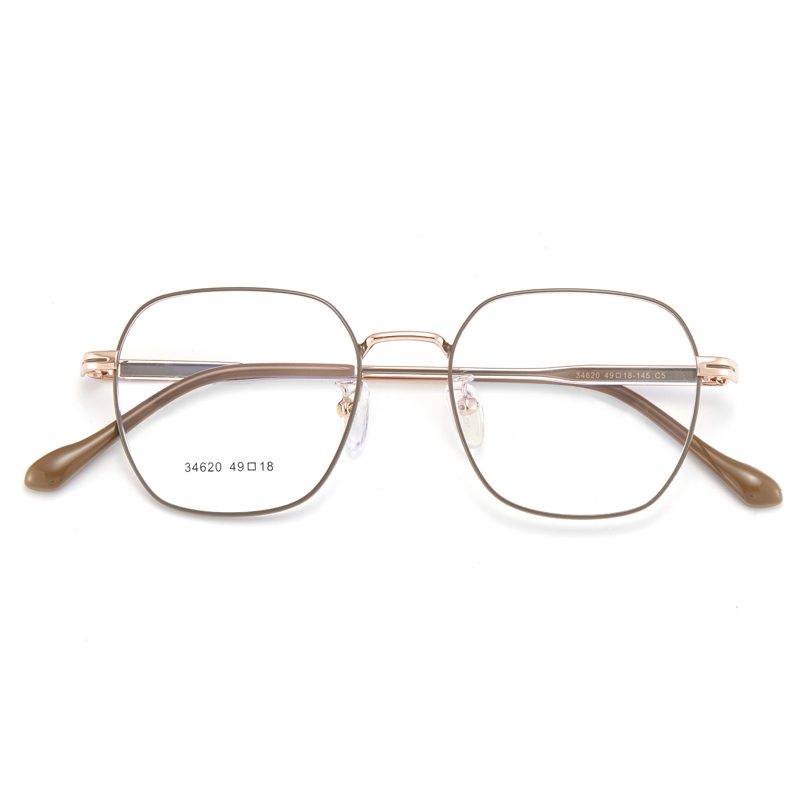 VOSS mismo suave pequeño cuadrado aleación vintage gafas marco alto elástico gafas Piernas Sin clip de la cara puede ser equipado con gafas Danyang lote