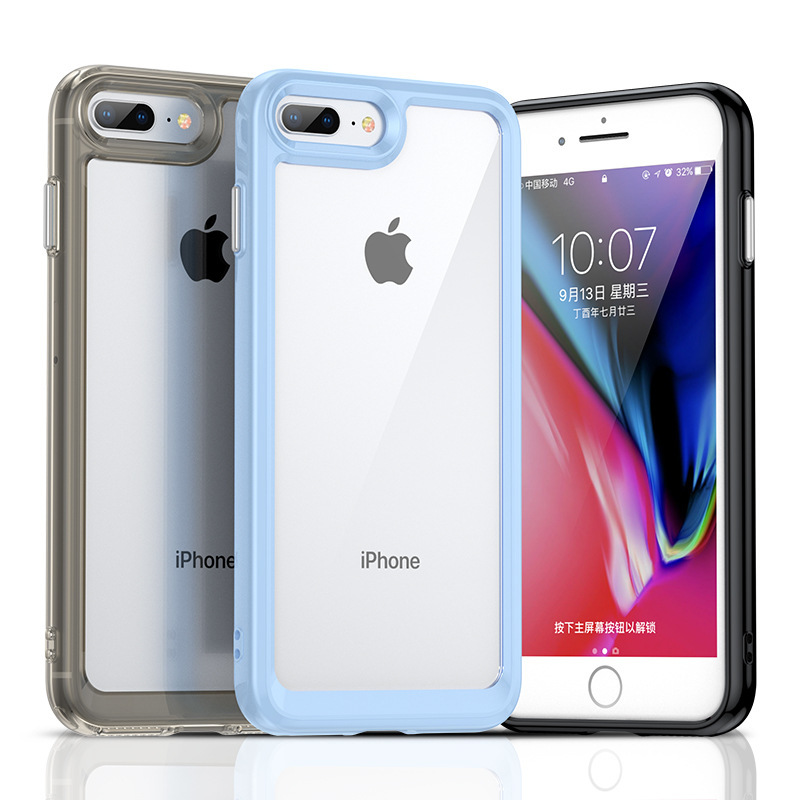 For colorful Apple 8 + phone case 7/8 phone case IP7Plus all-inclusive acrylic solid color anti-drop 6Plus