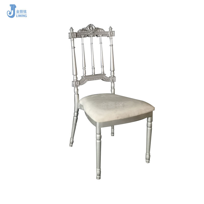 Silla de comedor de aleación de aluminio estilo europeo Silla de corona bolsa suave Hotel banquete actividad silla boda Silla de boda al por mayor