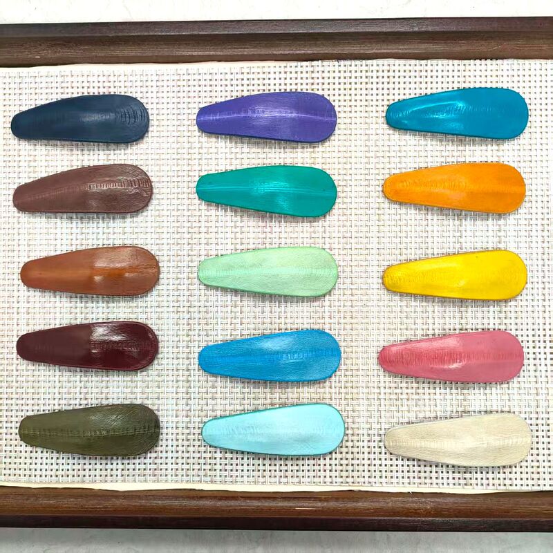 5cm Stainless Steel Clip, Water Drop Clip, Imported Eel Skin, Multiple Colors Available