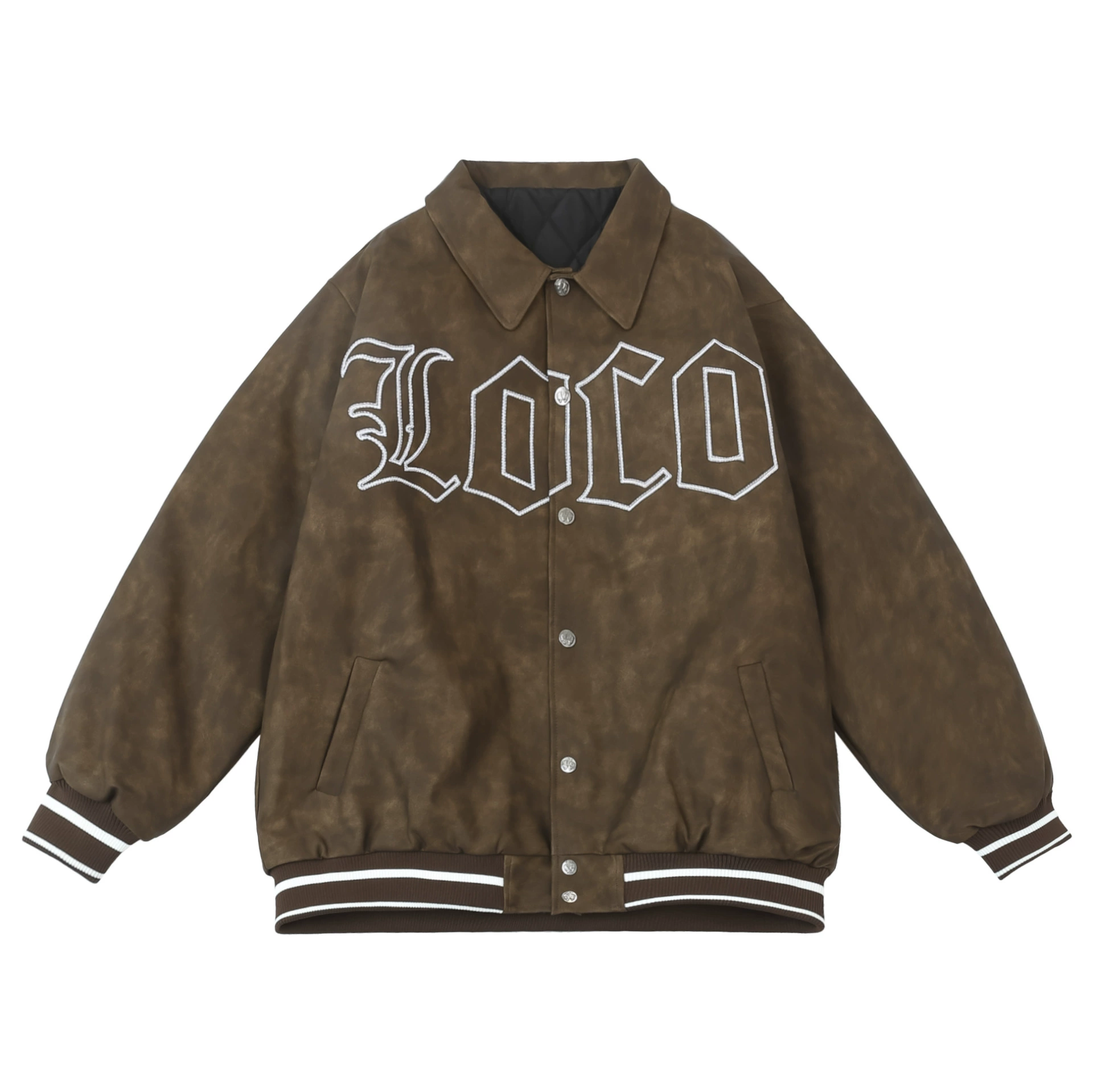 Американский vitage Винтажная куртка с хлопковой подкладкой с цветочной вышивкой Утолщенная кожаная куртка большого размера