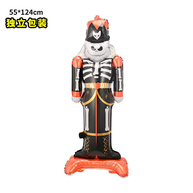 Nuevo globo de Halloween 4D globo tridimensional columna árbol fantasma lápida de bruja puede pararse base globo de película de aluminio