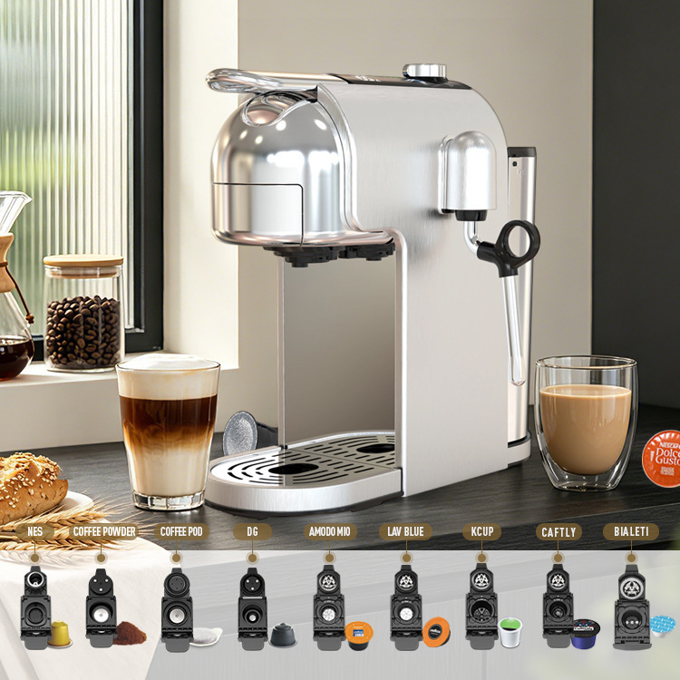 Foreign Trade Cappuccino All-In-One Stainless Steel Coffee Machine, Smart Milk Frother Coffee Machine