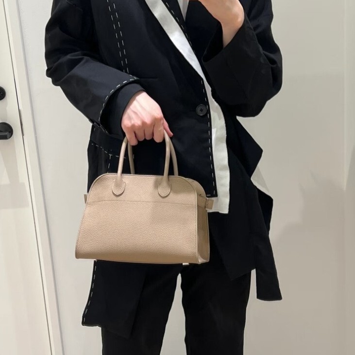 ROW Classic Margaux10 Small Top-Grain Leather Tote Bag, Niche Light Luxury Vintage Handbag and Crossbody Bag for Women ROW Classic Margaux10 Small Top-Grain Leather Tote Bag, Niche Light Luxury Vintage Handbag and Crossbody Bag for Women