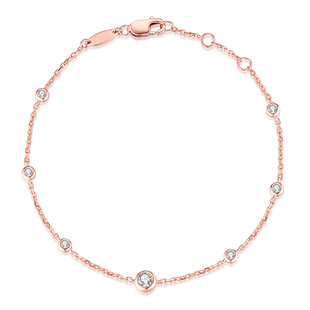 Fashionable Ins Style 18K Gold Inlaid Cultured Diamond Bracelet for Women Round Diamond Rose Gold K Gold Bracelet Design