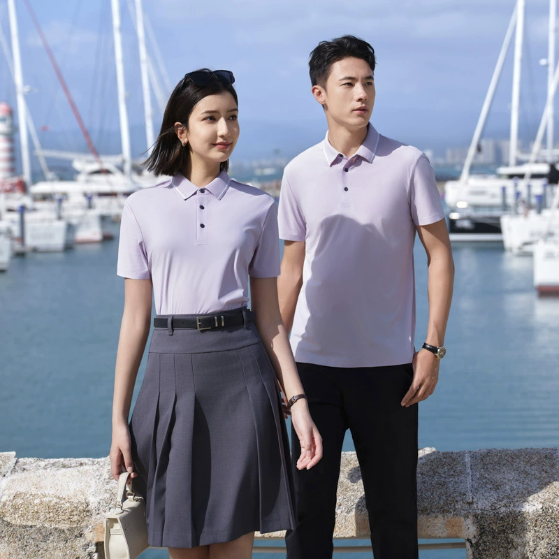 Рабочая одежда на заказ с логотипом летняя рубашка поло из ледяной шелк для мужчин и женщин в офисе без следов антибактериальная футболка с короткими рукавами