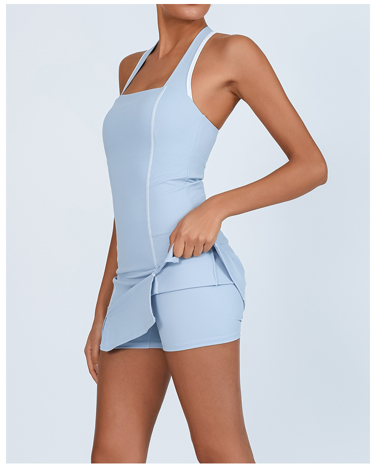 Comercio exterior transfronterizo Amazon nuevo mono de yoga con almohadilla de pecho desnudo sensación de secado rápido con leggings falda de tenis