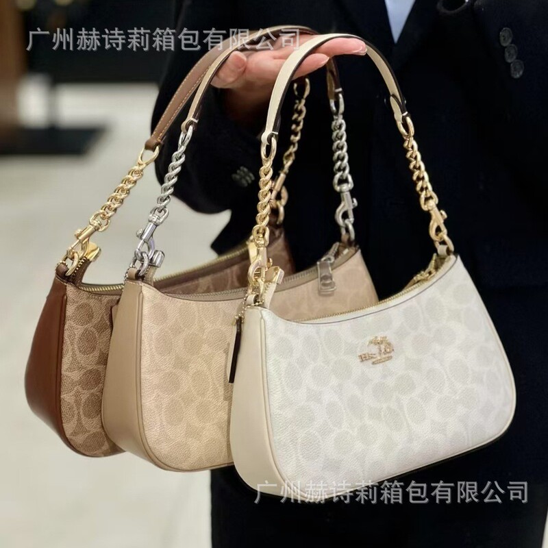 Koujia's New Teri25 Genuine Leather Armpit Bag European and American Retro Printed Chain Mahjong Bag Satchel Crossbody Shoulder Bag