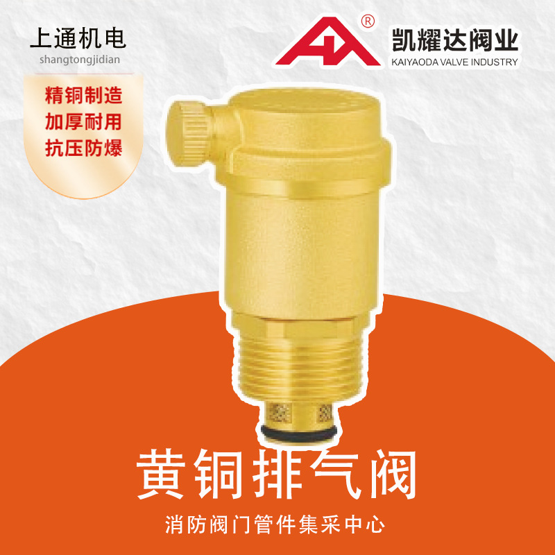 凯耀达黄铜自动单向排气阀丝扣水暖快速侧排阀单向阀