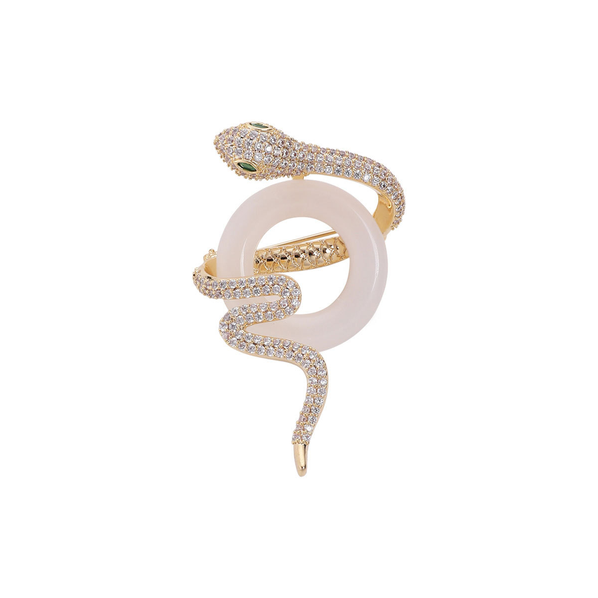 2025 nuevo broche de serpiente de viento de China, flor de pecho de alta calidad, diamante completo imitación de jadea, accesorios de broche de traje image 6