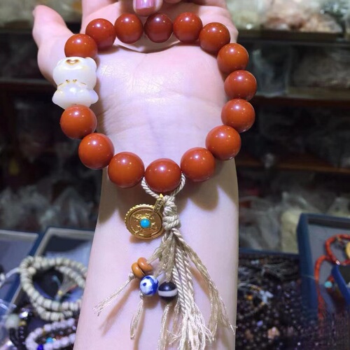 Pengsen Jewelry Natural Bodhi Root Bracelet Wisdom Fruit Gradient Green Bracelet Wholesale White Jade Buddha Beads Jewelry Gifts