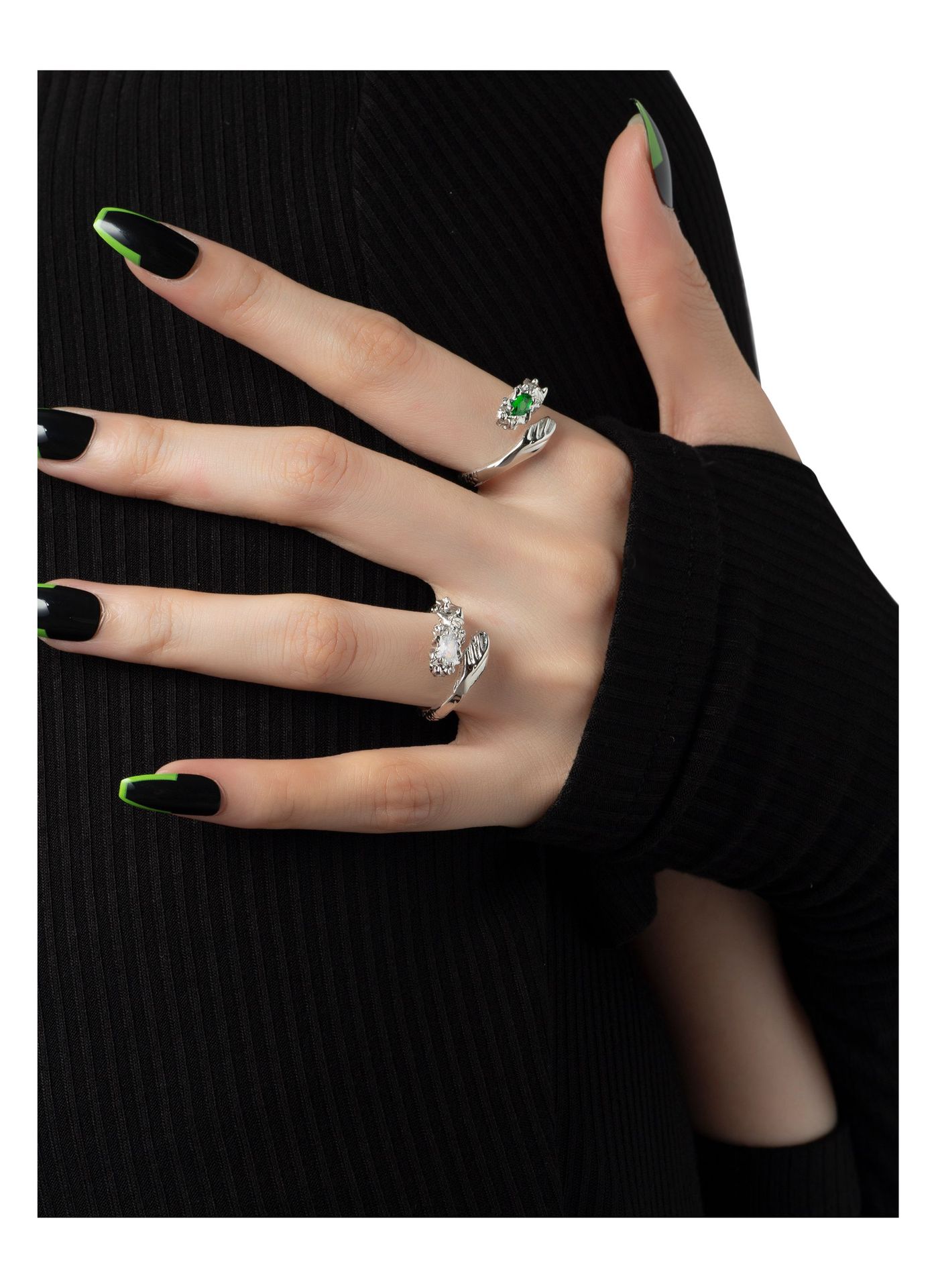 Fashion Snake Copper Plating Zircon Open Ring