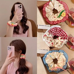 2025年新款 森女风网纱发圈网红头绳女 扎马尾丸子头大肠发绳皮筋