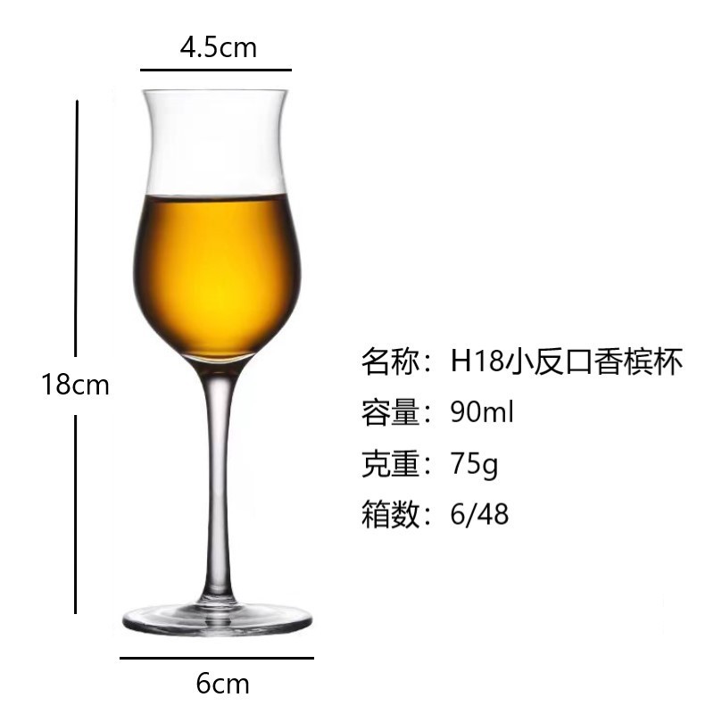 H18 pequeña copa de champán boca abajo