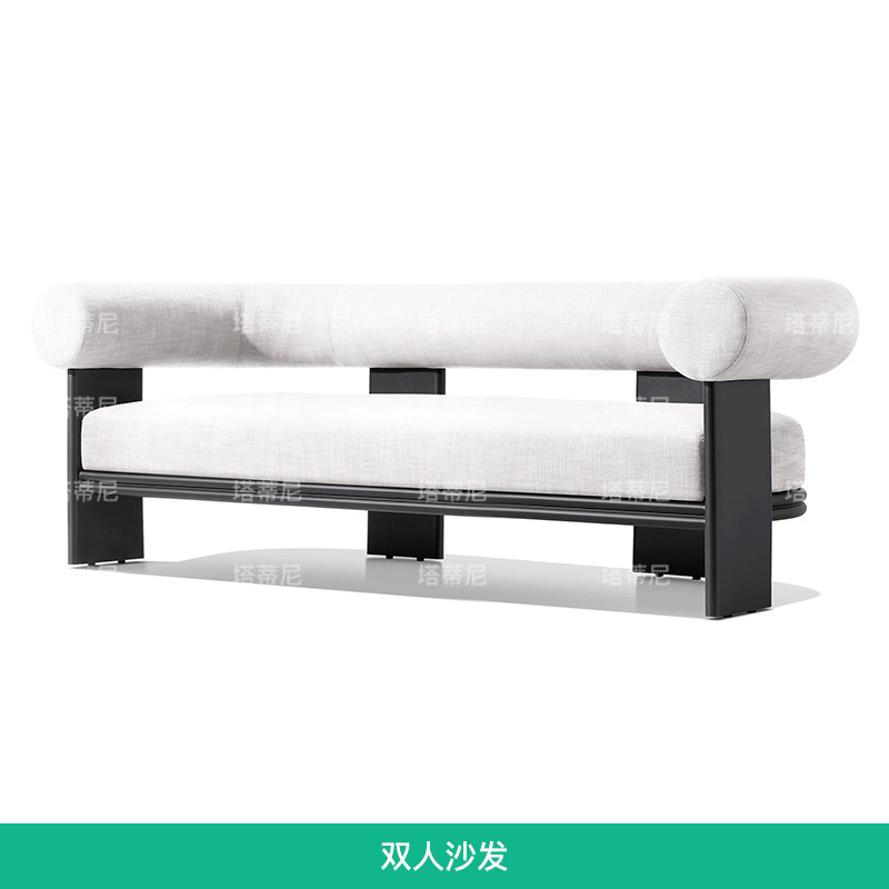 Sofá de aleación de aluminio al aire libre patio combinación de terraza villa al aire libre sala de sol impermeable muebles de cama de cama image 8