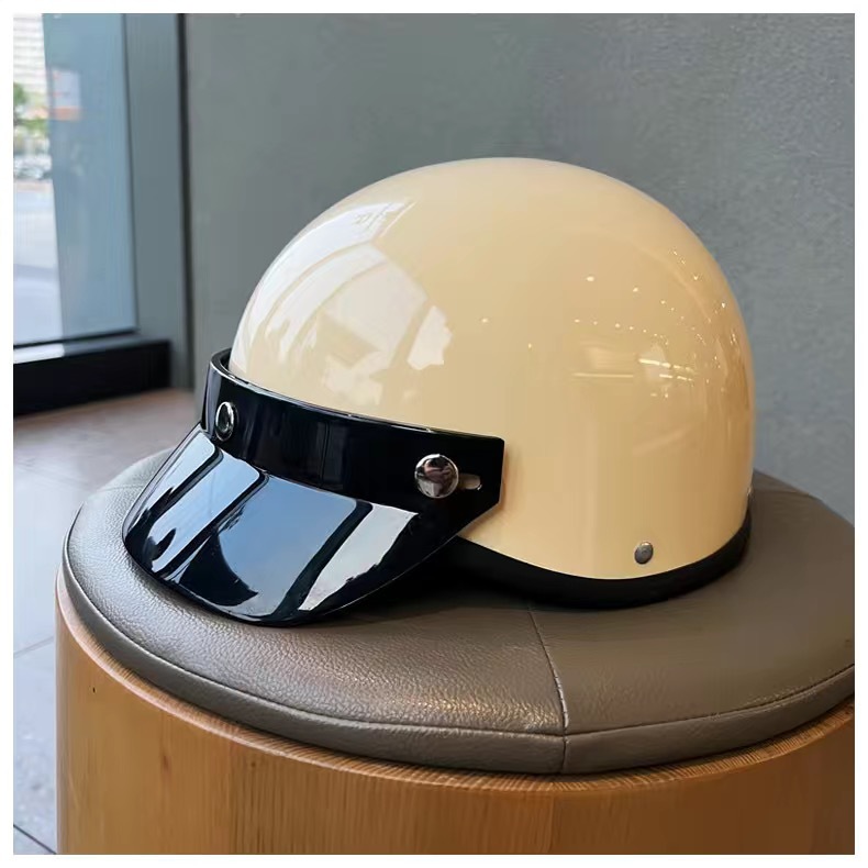 Suitable for Retro Helmets, 3C Certified, Personalized Men's and Women's Electric Vehicle Half Helmets, Universal for All Seasons, Summer Sun Protection and Safety