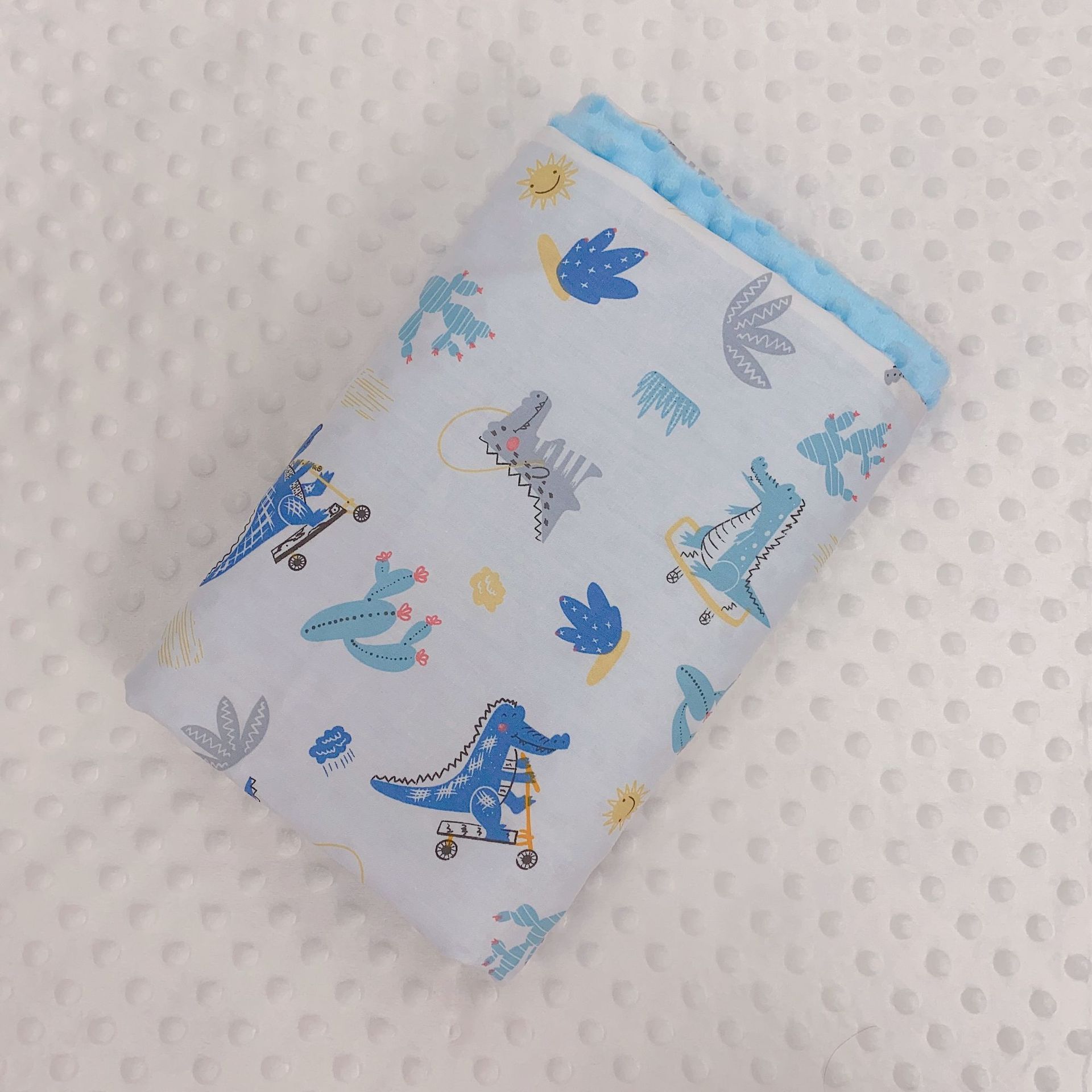 Algodón para niños Four Seasons Beanie manta de felpa calmante ropa de abrigo Beanie manta de primavera y otoño de doble capa cubierta de bebé edredón de felpa corta