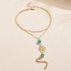 Fashionable retro metal turquoise ankle bracelet, Aliexpress, boho style, wholesale