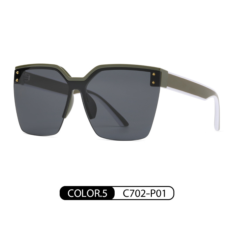 Transmisión en vivo nuevas gafas de sol 6505 moda personalizada gafas de sol sin marco Internet Celebrity Street shooting gafas de sol de Marco grande de las mujeres