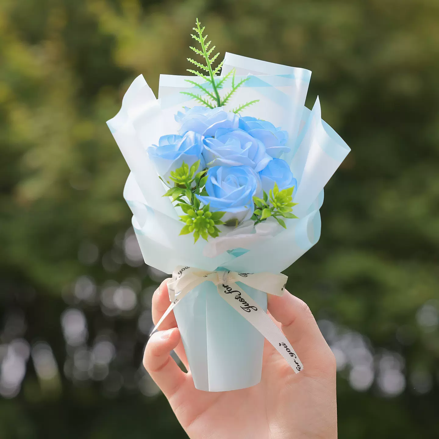 车载小花束mini迷你见面口袋手捧花车内空调出风口装饰花汽车摆件