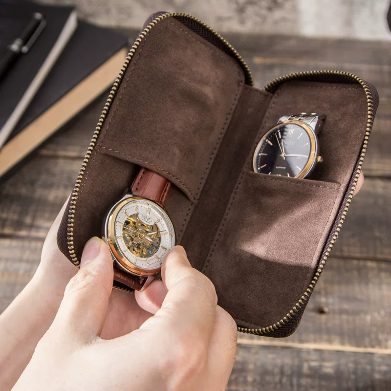 CONTACTS FAMILY Leather watch handmade, storage box for beloved, cowhide