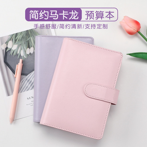 Macaron A6PU Leather Spiral Accounting Notebook Wholesale Creative Cash Budget Financial Planner Handwritten Notebook